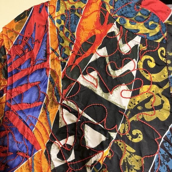 Chico's Women's Heritage Quilted Reversible Jacket Blazer Multicolor Size L - Picture 9 of 9